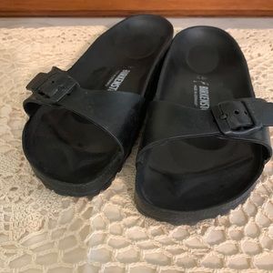 Black rubber Birkenstocks